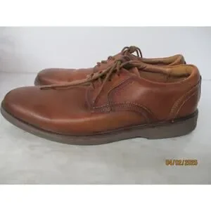 USED Clarks Mens Malwood Lace Leather Shoe, Tan Leather- Size 9 Clarks Men main image 3